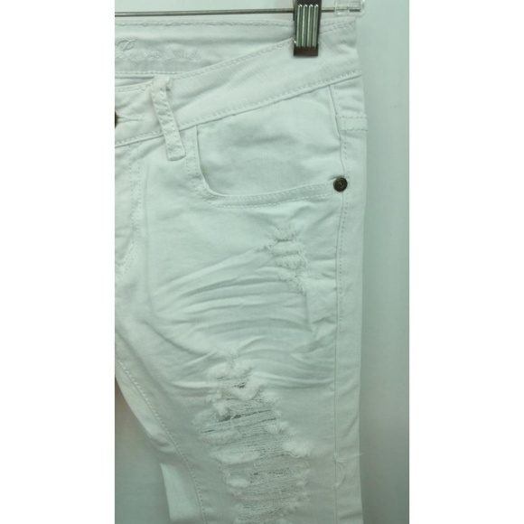 MACHINE POUR NEUF MODE COTTON BLEND WHITE JEANS 5 - Picture 5 of 6